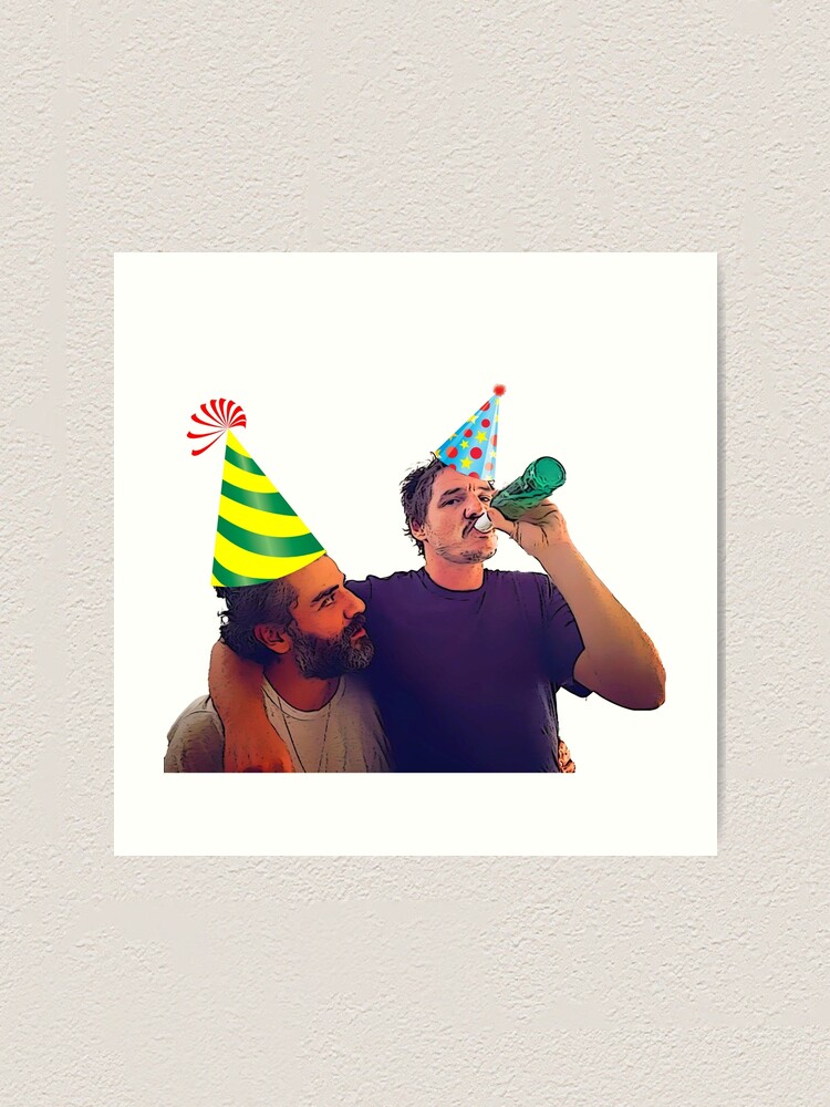 "Pedro Pascal & Oscar isaac Cartoonized With Party Hats To Brighten