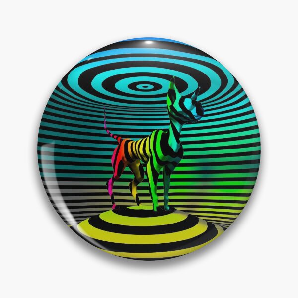 Item preview, Holographic Cat Optical Illusion inside 3D striped Room. designed and sold by YourIllusion.