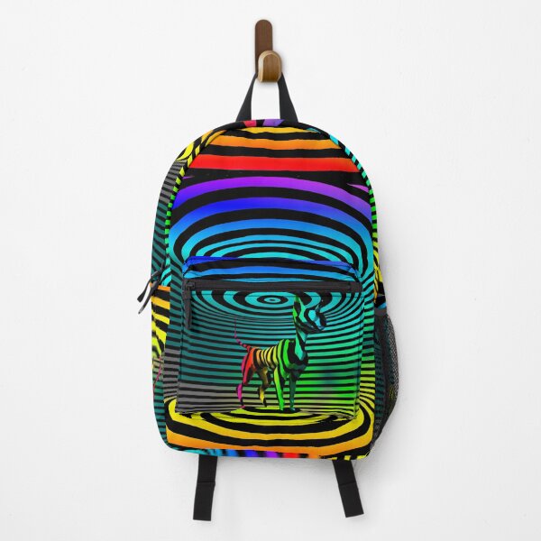Item preview, Holographic Cat Optical Illusion inside 3D striped Room. designed and sold by YourIllusion.