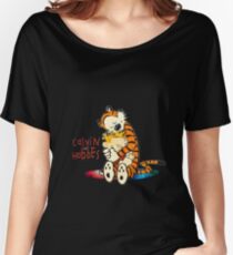 Calvin and Hobbes Big Hugs Nebula Women's Relaxed Fit T-Shirt