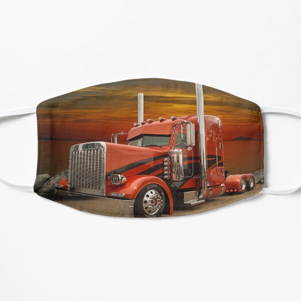 Orange and Black Peterbilt Mask