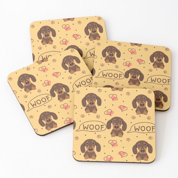 Item preview, Wire Hair Dachshund wiener dog Pattern Sausage Dog Bones Paw Prints designed and sold by Spaceshipsells.