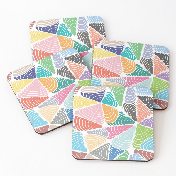 Item preview, Colorful and Vibrant Unique Abstract Swirling Cones Seashell Pattern designed and sold by GeekHeadDesigns.