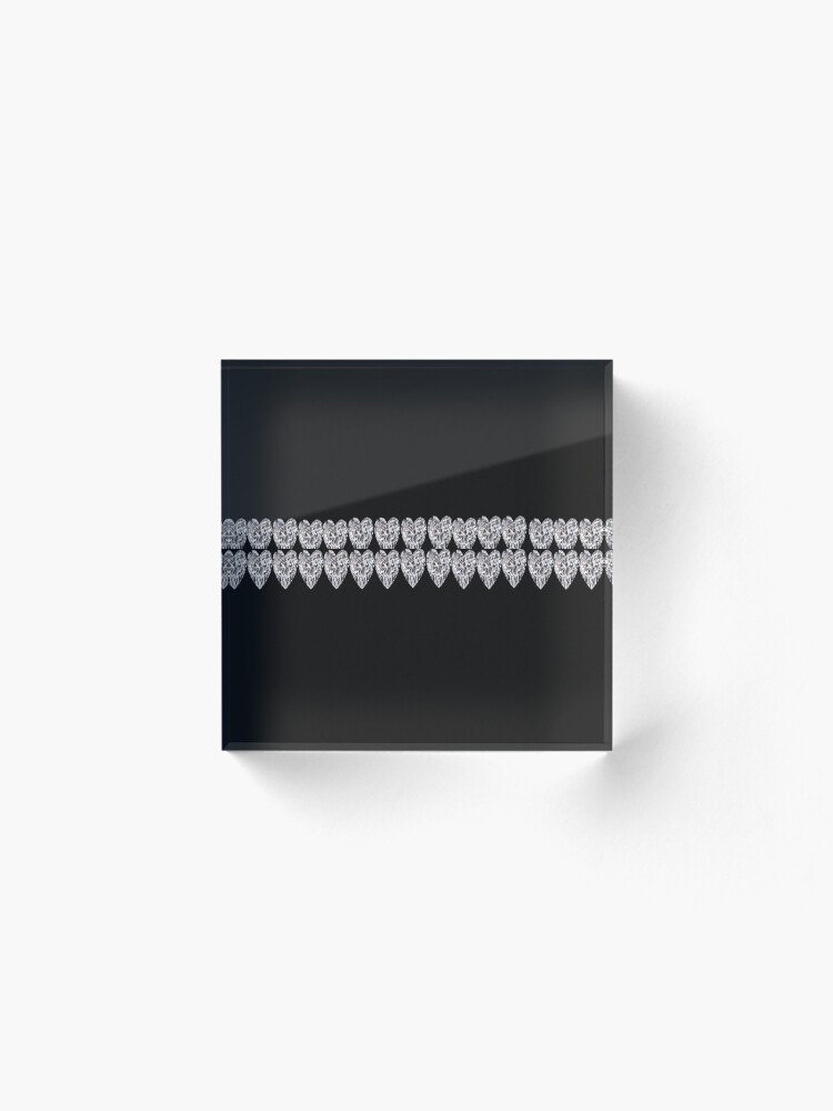 Alternate view of Two rows of diamonds on a black background Acrylic Block