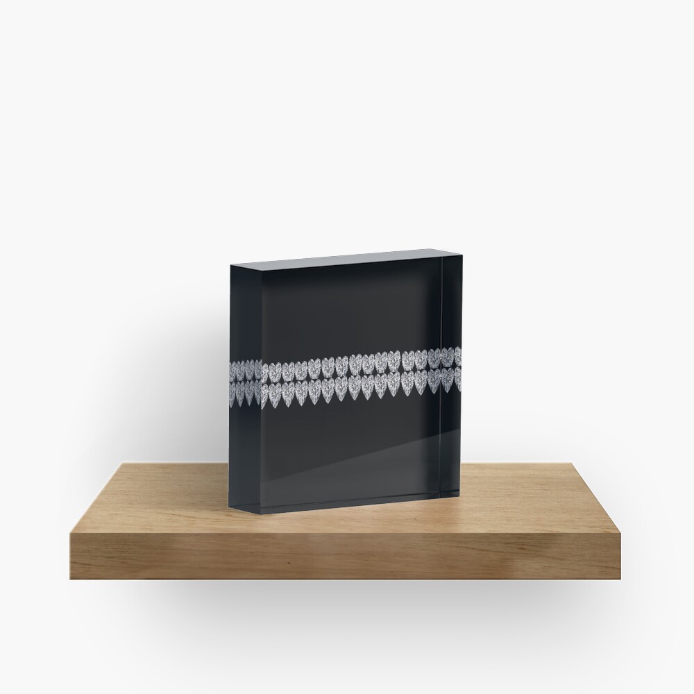 Two rows of diamonds on a black background Acrylic Block