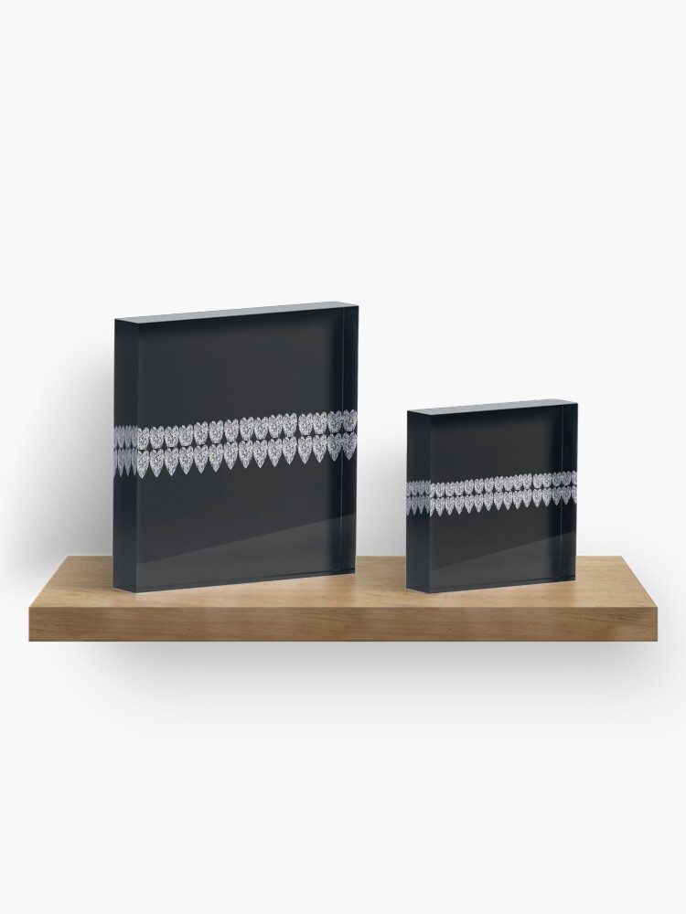 Alternate view of Two rows of diamonds on a black background Acrylic Block