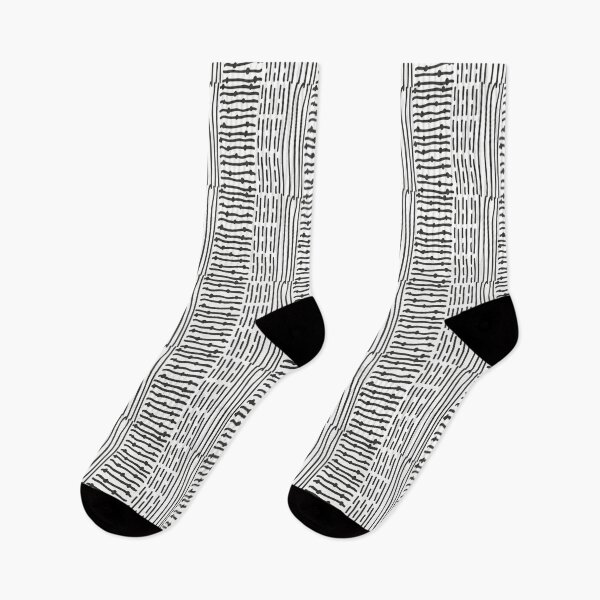 Item preview, Hand Drawn Black and White Vertical Stitching Effect Pattern designed and sold by GeekHeadDesigns.