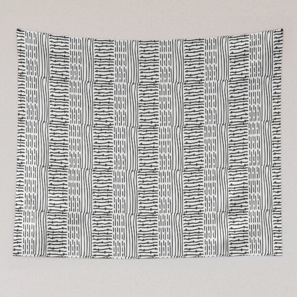 Item preview, Hand Drawn Black and White Vertical Stitching Effect Pattern designed and sold by GeekHeadDesigns.