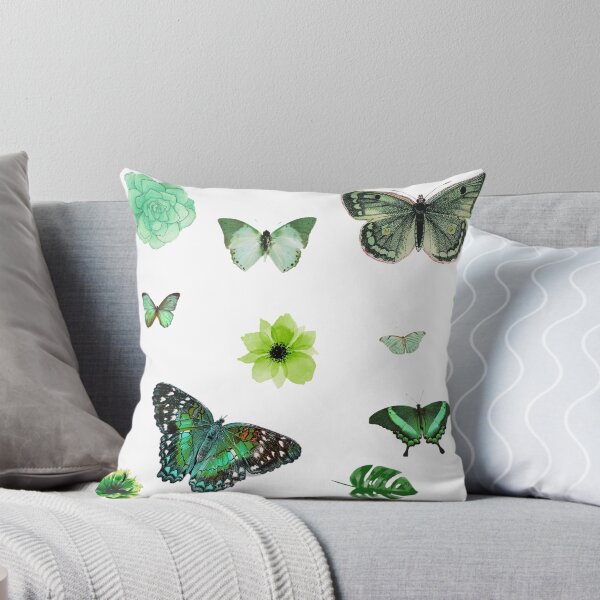 Item preview, green flowers and butterflies sticker pack designed and sold by monikizz.