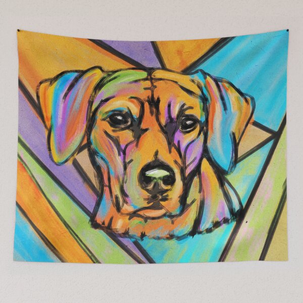 Item preview, Rhodesian Ridgeback Watercolor Portrait designed and sold by k9printart.