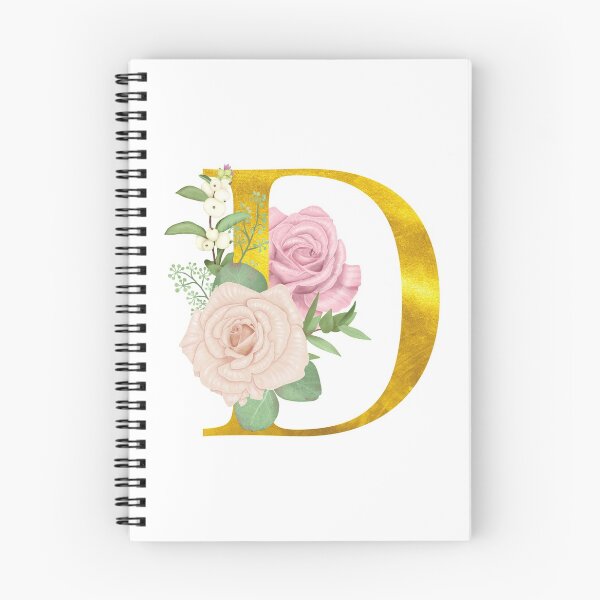 Item preview, Gold & Pink Floral Monogram D designed and sold by adortopia.