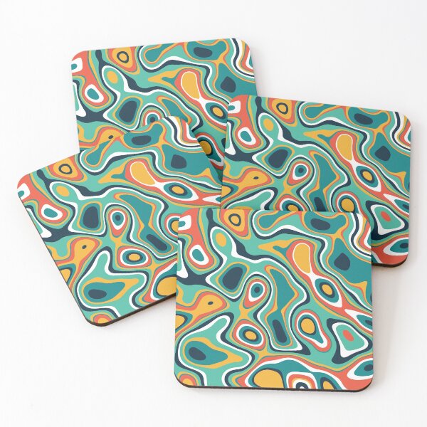 Item preview, Psychedelic Abstract Colorful Wavey Shapes Pattern designed and sold by GeekHeadDesigns.