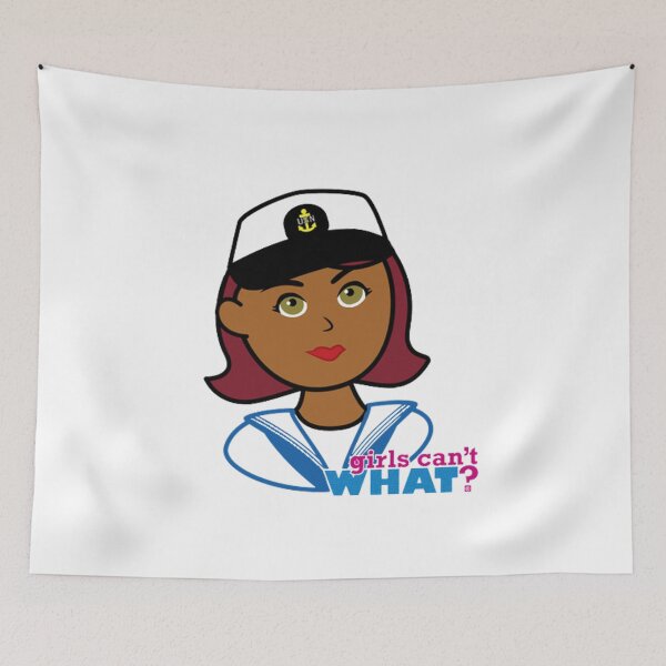 Item preview, Navy Sailor Girl - Girls Can't What? designed and sold by Peace Cyebukayire.