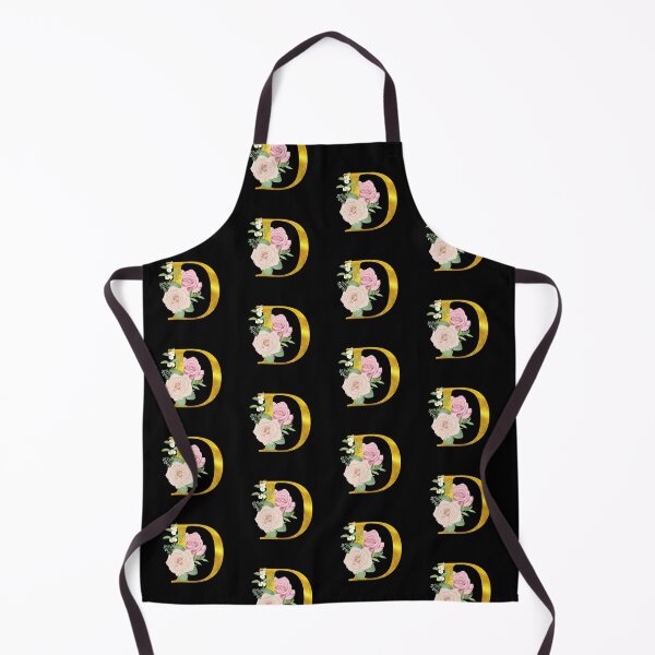 Item preview, Gold & Pink Floral Monogram D designed and sold by adortopia.