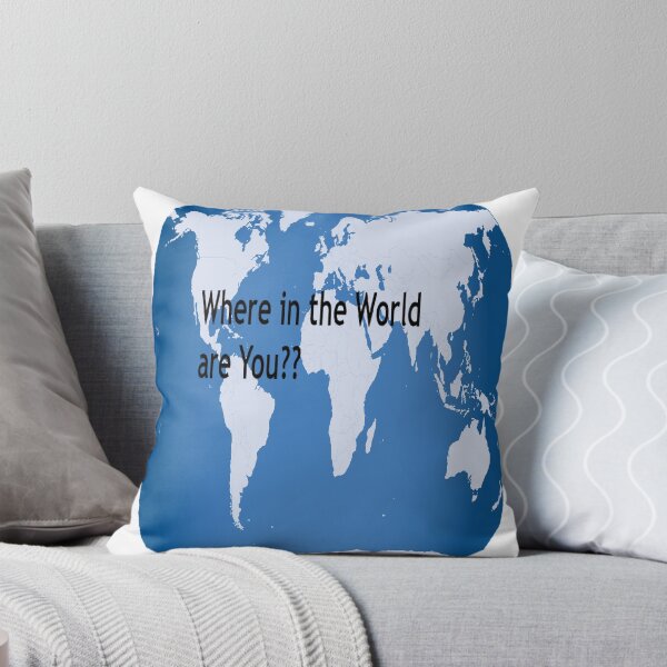 Aperçu de l'œuvre Carte du monde. Où es-tu dans le monde? Pose une question. Art d'affiche intéressant ou article de tshirt. créée et vendue par Designur4rb.