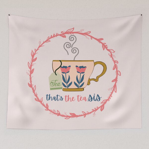 Item preview, That’s the Tea Sis Teacup and wreath  designed and sold by Dollfacedesign.