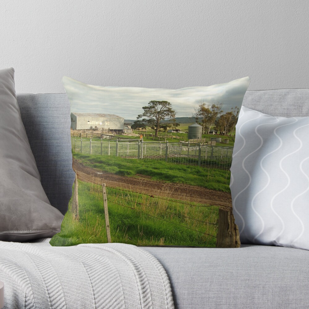 Joe Mortelliti Gallery - Rowsley valley farm, near Bacchus Marsh, Victoria, Australia. Throw Pillow