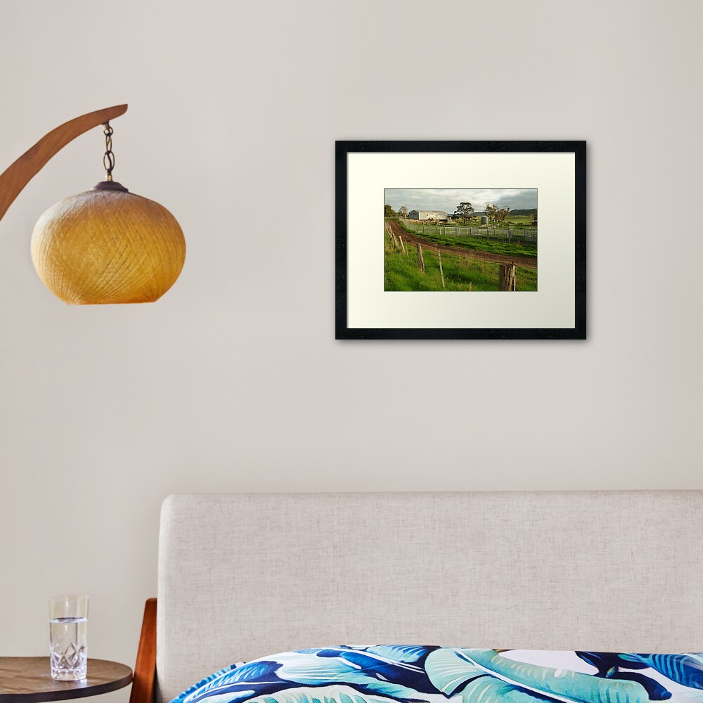 Joe Mortelliti Gallery - Rowsley valley farm, near Bacchus Marsh, Victoria, Australia. Framed Art Print