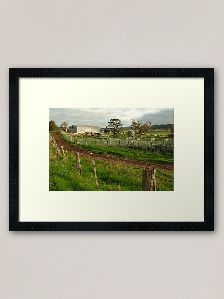 Alternate view of Joe Mortelliti Gallery - Rowsley valley farm, near Bacchus Marsh, Victoria, Australia. Framed Art Print