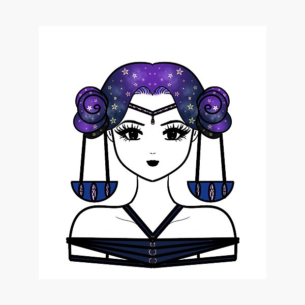 Item preview, Cute Celestial Kawaii Libra Astrology Sign Drawing  designed and sold by mellylo7.