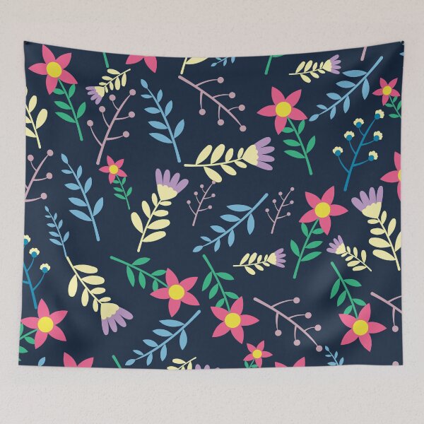 Item preview, Sophisticated Elegant Classy Feminine Dark Blue Flowery Pattern designed and sold by GeekHeadDesigns.