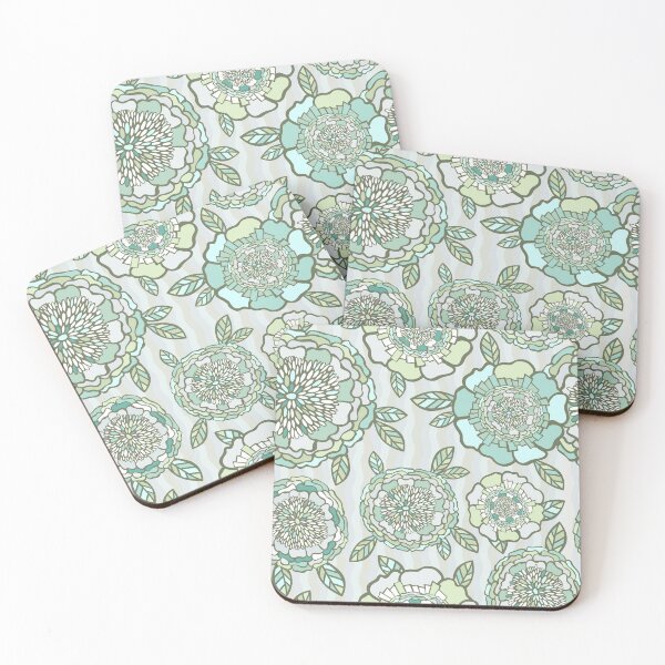 Item preview, Geometric Flowers - Green Palette designed and sold by Sketchbook Designs.