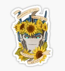Optimus Prime - Sunflowers Sticker