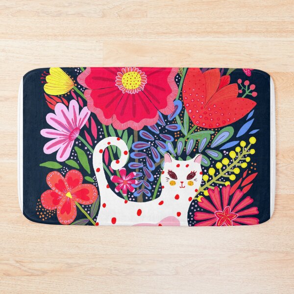 Item preview, Cat in Flower Garden designed and sold by ToEllaBloom.
