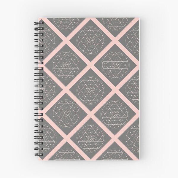 Item preview, Sri Yantra on Pale Pink Diagonal Plaid Pattern (Charcoal Gray) designed and sold by squishyrainbow.