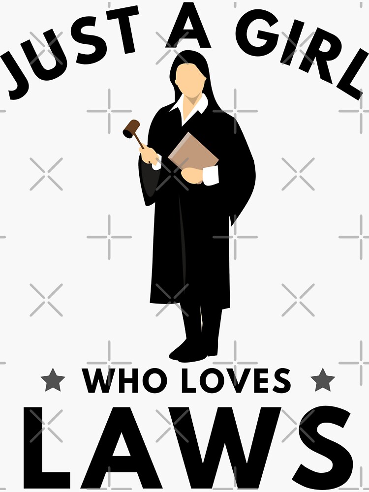 "Just a girl who loves laws" Sticker for Sale by thatDesignVibes