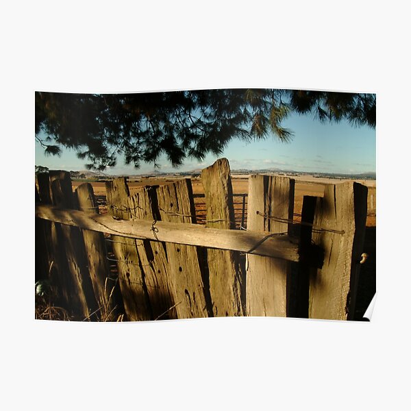 Joe Mortelliti Gallery - Old fence, Ascot Farm Lands Poster