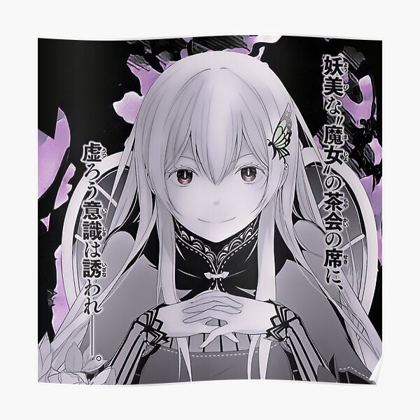Re Zero Echidna Restarting Life From Zero In New World Poster By Natrbx Redbubble