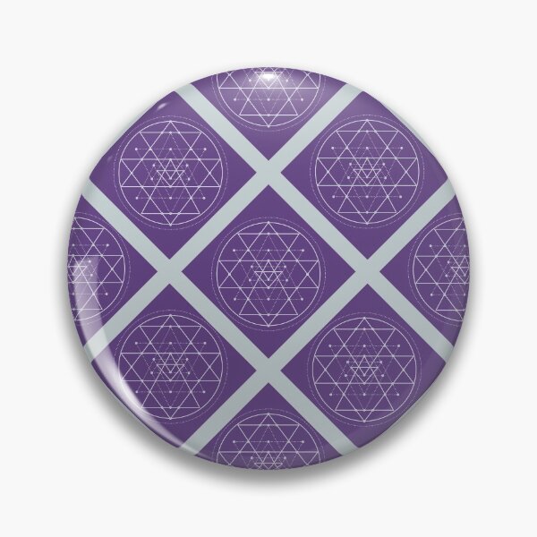 Item preview, Sri Yantra on Grey Diagonal Plaid Pattern (Purple) designed and sold by squishyrainbow.