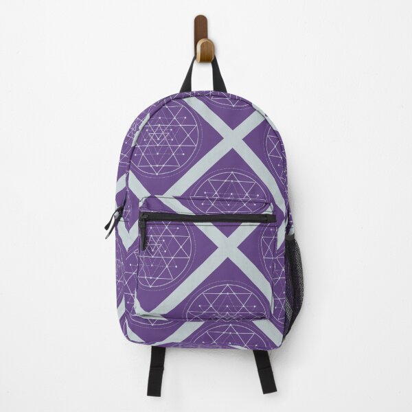 Item preview, Sri Yantra on Grey Diagonal Plaid Pattern (Purple) designed and sold by squishyrainbow.