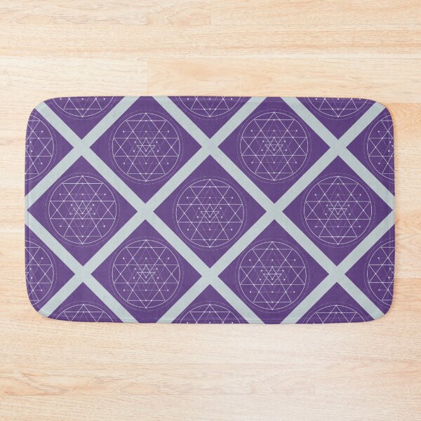 Item preview, Sri Yantra on Grey Diagonal Plaid Pattern (Purple) designed and sold by squishyrainbow.