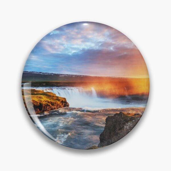 Item preview, Beautiful Sunset With Waterfall Landscape designed and sold by JTS STORE.
