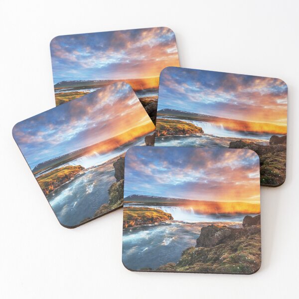 Item preview, Beautiful Sunset With Waterfall Landscape designed and sold by JTS STORE.