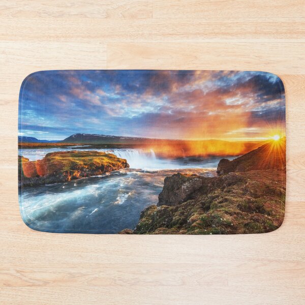 Item preview, Beautiful Sunset With Waterfall Landscape designed and sold by JTS STORE.