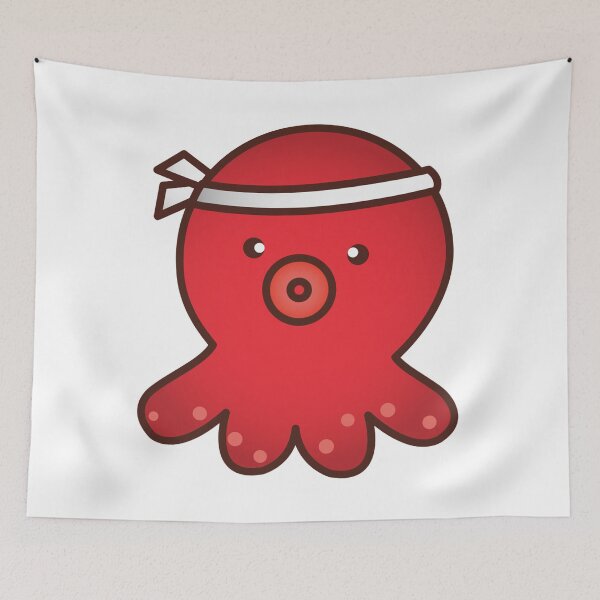 Item preview, red ninja octopus designed and sold by treasure-crafts.