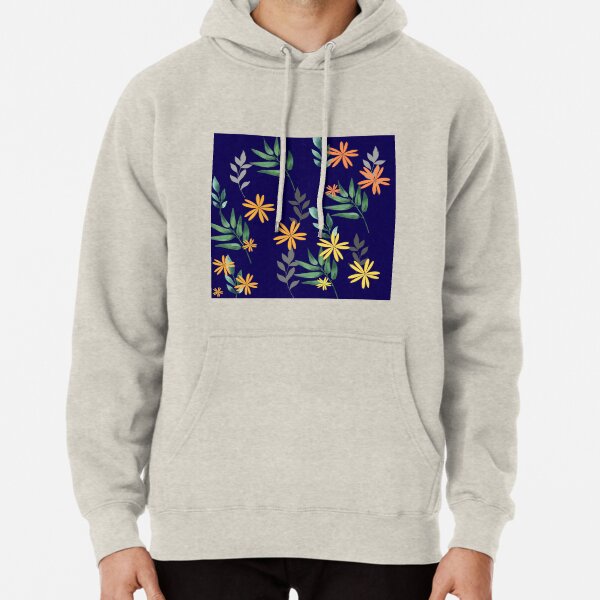 Floral and leafs Pullover Hoodie