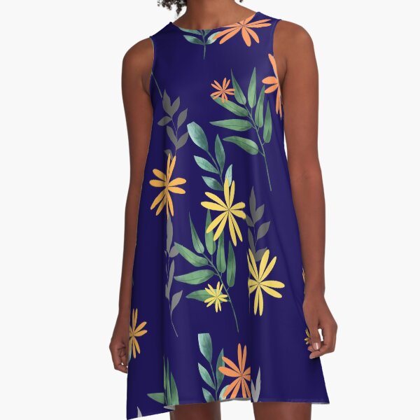Floral and leafs A-Line Dress
