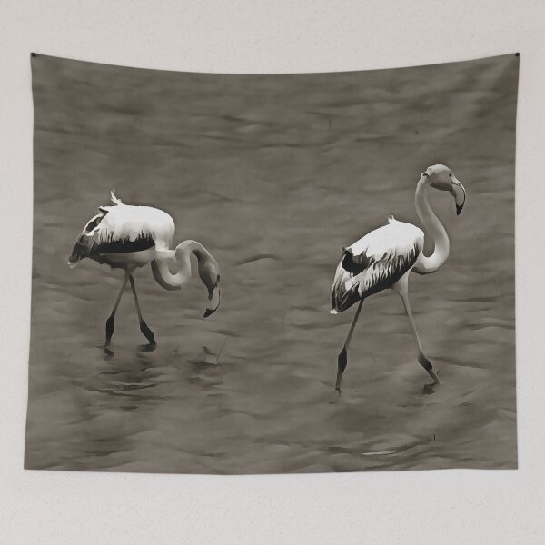 Item preview, Strutt Like A Juvenile Artistic Flamingo In Grey designed and sold by taiche.