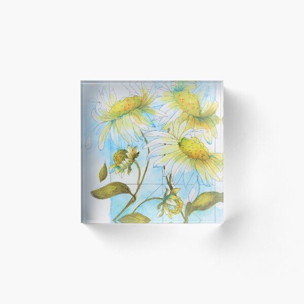 Daisies Acrylic Block