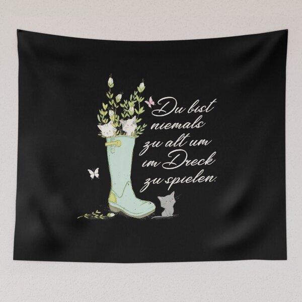 Item preview, Garden gardener with flowers and cats designed and sold by catsandmore.