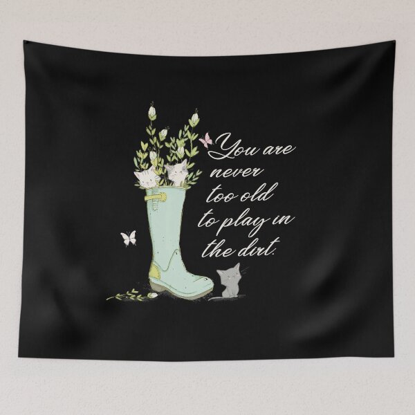 Item preview, Cats Funny Gardener Gardening Never Too Old to Play in the Dirt designed and sold by catsandmore.
