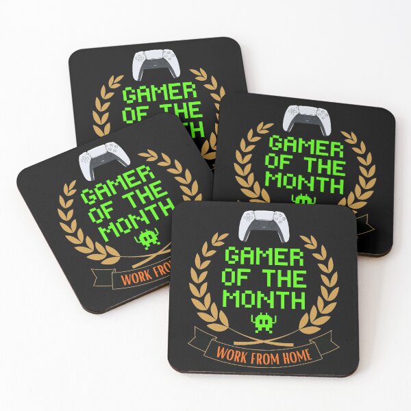 Item preview, WORK FROM HOME GAMER OF THE MONTH Funny Sarcastic Meme Design designed and sold by LevelUpMerch.