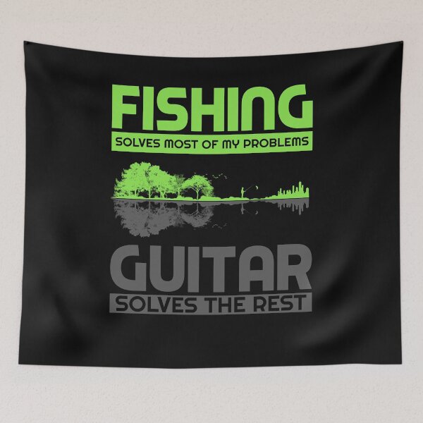 Item preview, Fishing Solves Most Of My Problems Guitar The Rest Guitarist T-Shirt designed and sold by Trendy Tee.