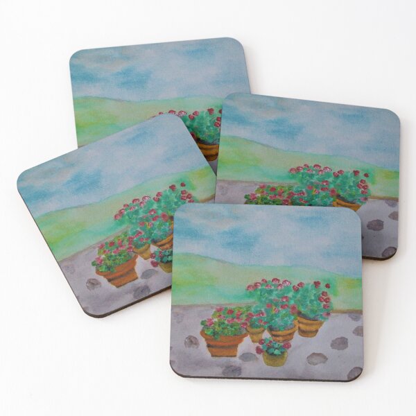 Item preview, Geranium flowers, plants painting designed and sold by MartaTerkiewicz.