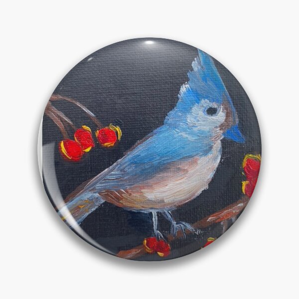 Item preview, Blue Bird And Berries Oil Painting  designed and sold by concettaellis.