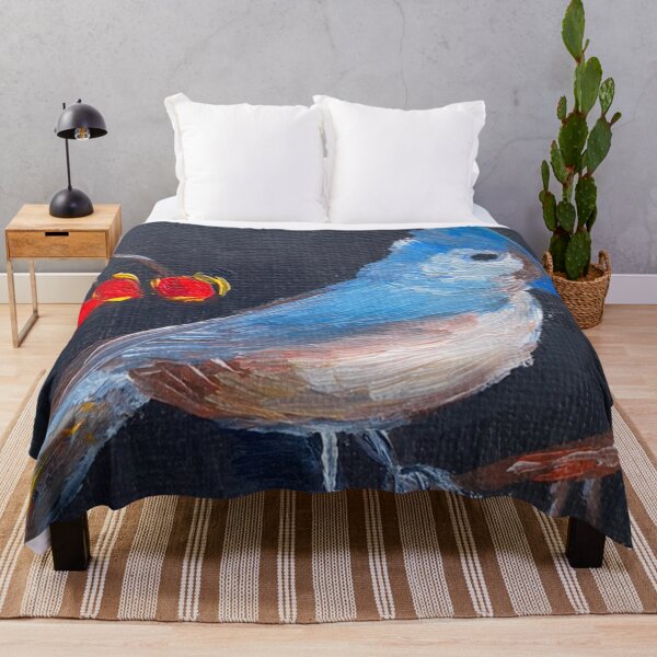 Item preview, Blue Bird And Berries Oil Painting  designed and sold by concettaellis.